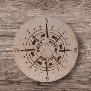 Image of Personalized Wooden Sobriety Coin: AA / NA Anniversary Gift