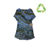 Image 1 of ♻️ UPCYCLED S V-Neck Tee in Earthy Overdyed Ice Dye