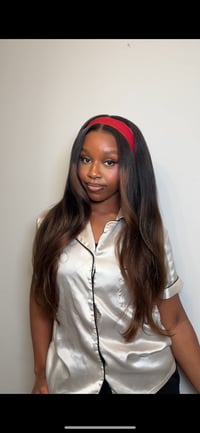 Image 3 of Glueless 7x5 ombré yaki brown straight wig 