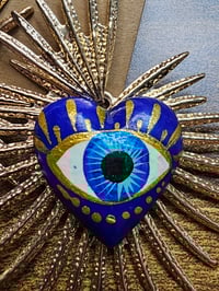 Image 2 of Aretes Artesanal Ojo Azul(handmade)