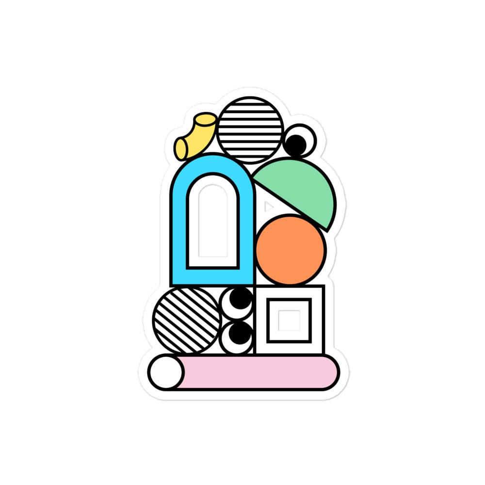 Image of Shapey macaroni doodle sticker - alt colors
