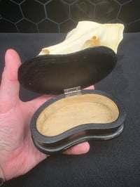 Image 5 of Beautiful Vintage Ebony wooden jewellery trinket Box & Preserved Web D