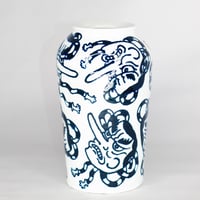 Image 3 of COBALT TENGU VASE 