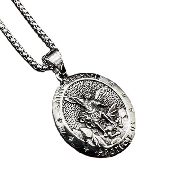 Image of “St. Michaels Protection” Vintage Pendant & Chain
