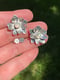 Image of Lotus Flower Rainbow Moonstone Duo Stud (Stamen and Stone) Earrings