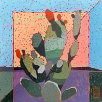 Image 1 of Cactus 3 - 8x8" Acrylic On Wood Panel