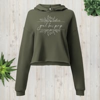 Image 4 of Cursive Women's Crop Hoodie (Multiple Colors)