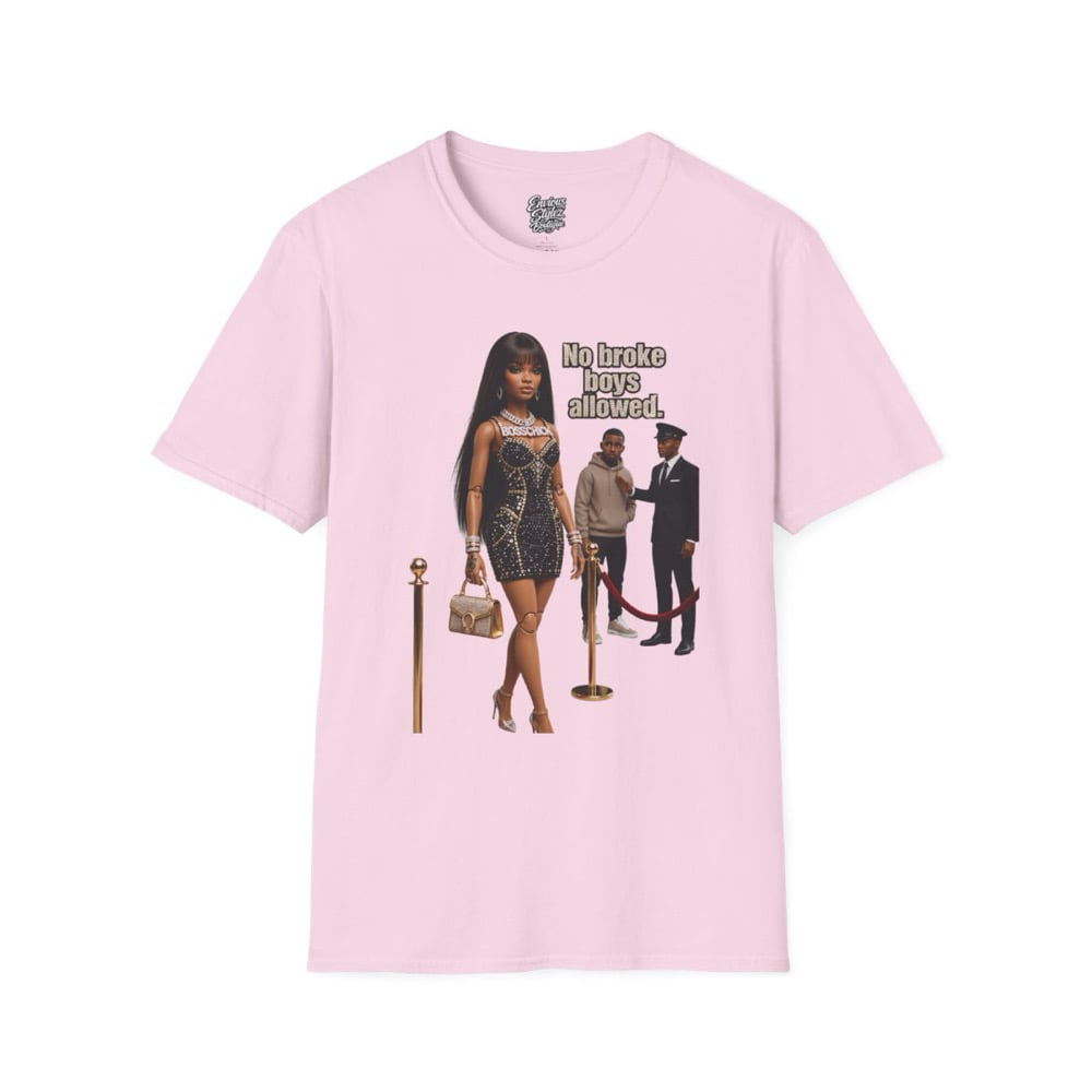 Image of No Broke Boys Allowed T-Shirt — Funny Luxe Night Out Graphic Tee