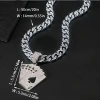 Image 3 of Mens POKER Pendant Necklace