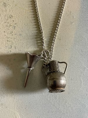 Image of Vintage silver charm necklace jug & funnel 