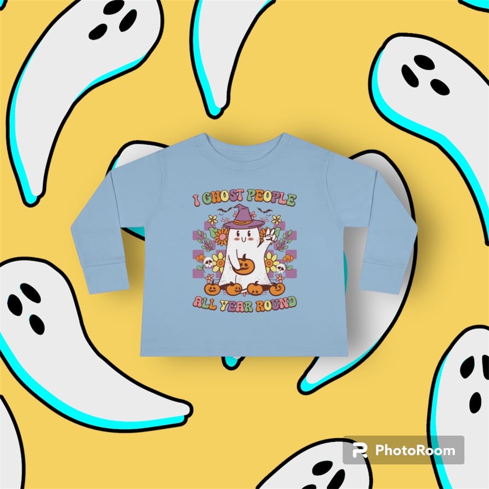 Image of “I ghost people all year round” toddler long sleeve tee 