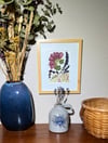 Genuine Hollyhock, Veronica, Mum And Hydrangea Wildflower Art In 8" X 10" Frame (Item# 2023048)