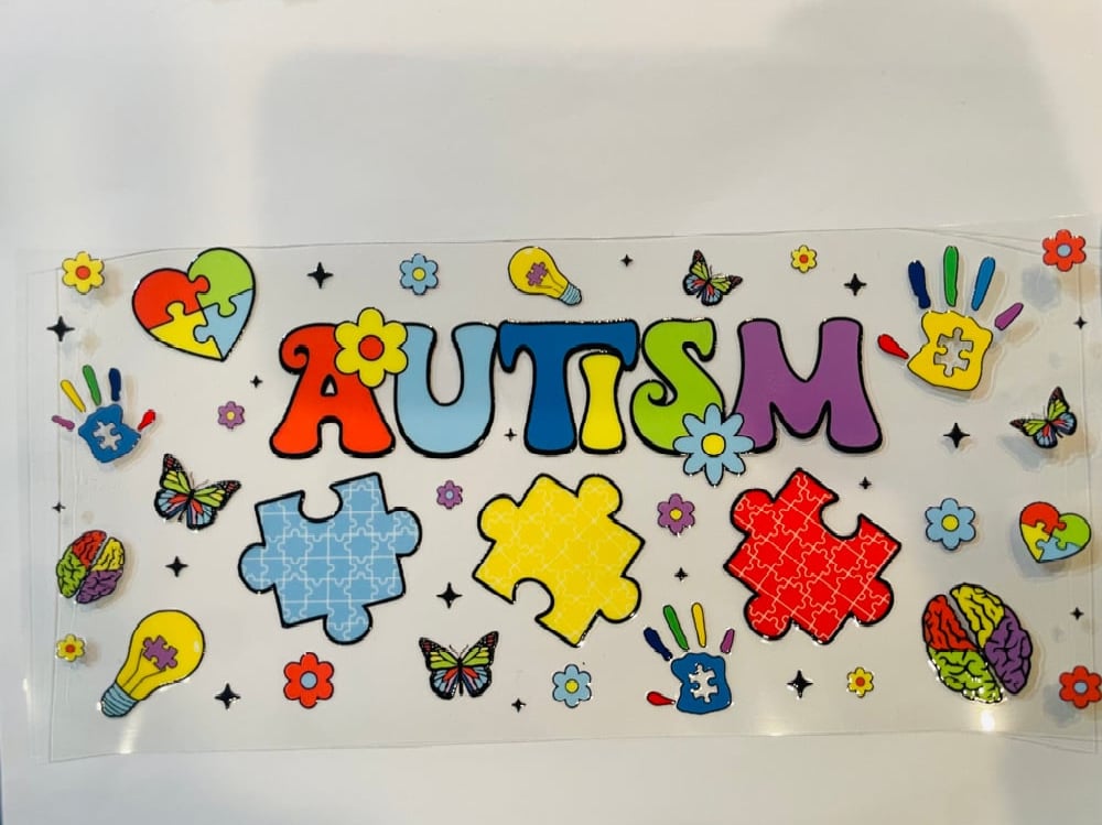 Image of Autism w/ Puzzle Graphics