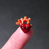 MINIATURE "ROSES ARE RED AND HEARTS ARE TOO" ANATOMICAL HEART PENDANT 3 (HALF OFF)