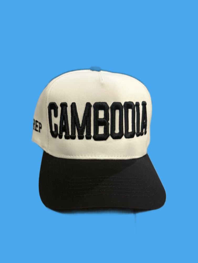 Image of REP CAMBODIA Black / Cream Snapback 