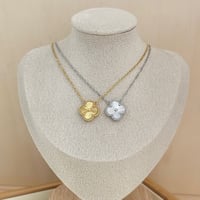 Image 3 of Clover Necklace Clover Pendant Necklace Gold and Silver Clover Pendant Necklace Stainless steel