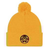 Image 3 of Pom-Pom Beanie Black Embroidered logo