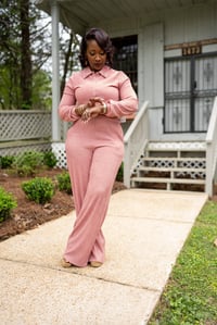 Image 3 of Crinkled Buttoned Jumpsuit w/pockets