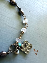 Image 3 of peacock pearl and moonstone charm bracelet