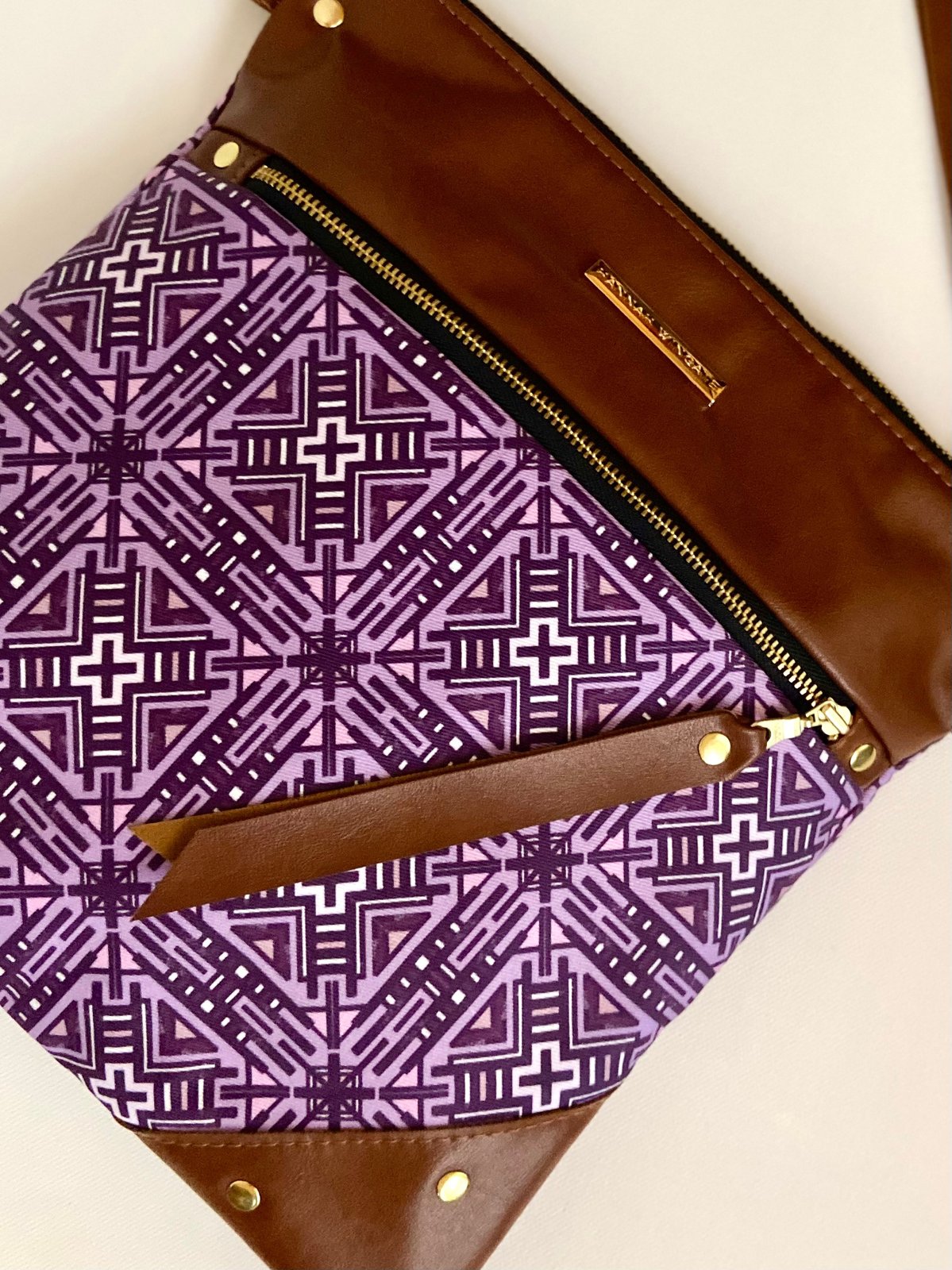 Medium Purple tile crossbody bag | Hannah Wingate Designs