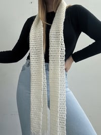 Image 2 of Handmade white scarf 