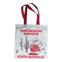 Image 1 of Man Drought Survivor Tote Bag with bonus keyring and FREE 2024 Calendar  