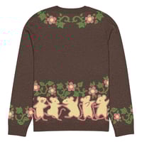 Image 8 of Dancing Mice + Flowers Knitted Crew Sweater