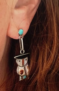 Image 3 of Owl ya doin’? Inlay native earrings 