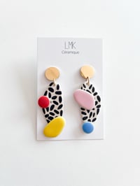 Paire de boucles d'oreilles céramique TOTEM ZAG +1