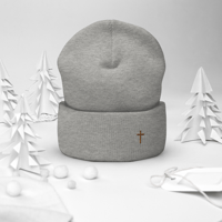 Image 13 of Cuffed Beanie (with cross)
