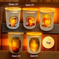 Image 1 of Variety of supernatural frosted.  candle holders/jars $13 ea.