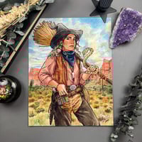 Image 1 of Cowpoke Witch Signed Watercolor Print
