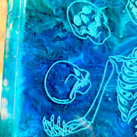 Image 9 of Skull-Juggling Blue and Green Ink-Pushed Tray 