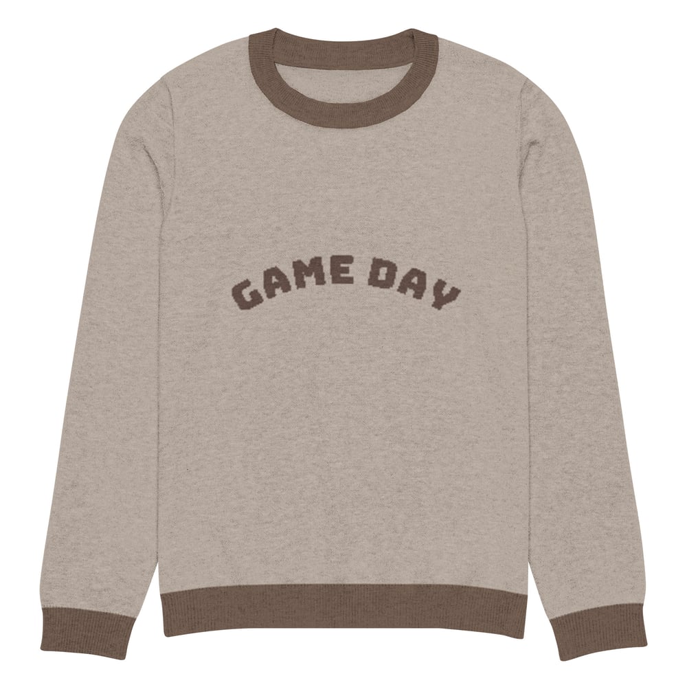 Image of Knitted crew neck Game Day sweater