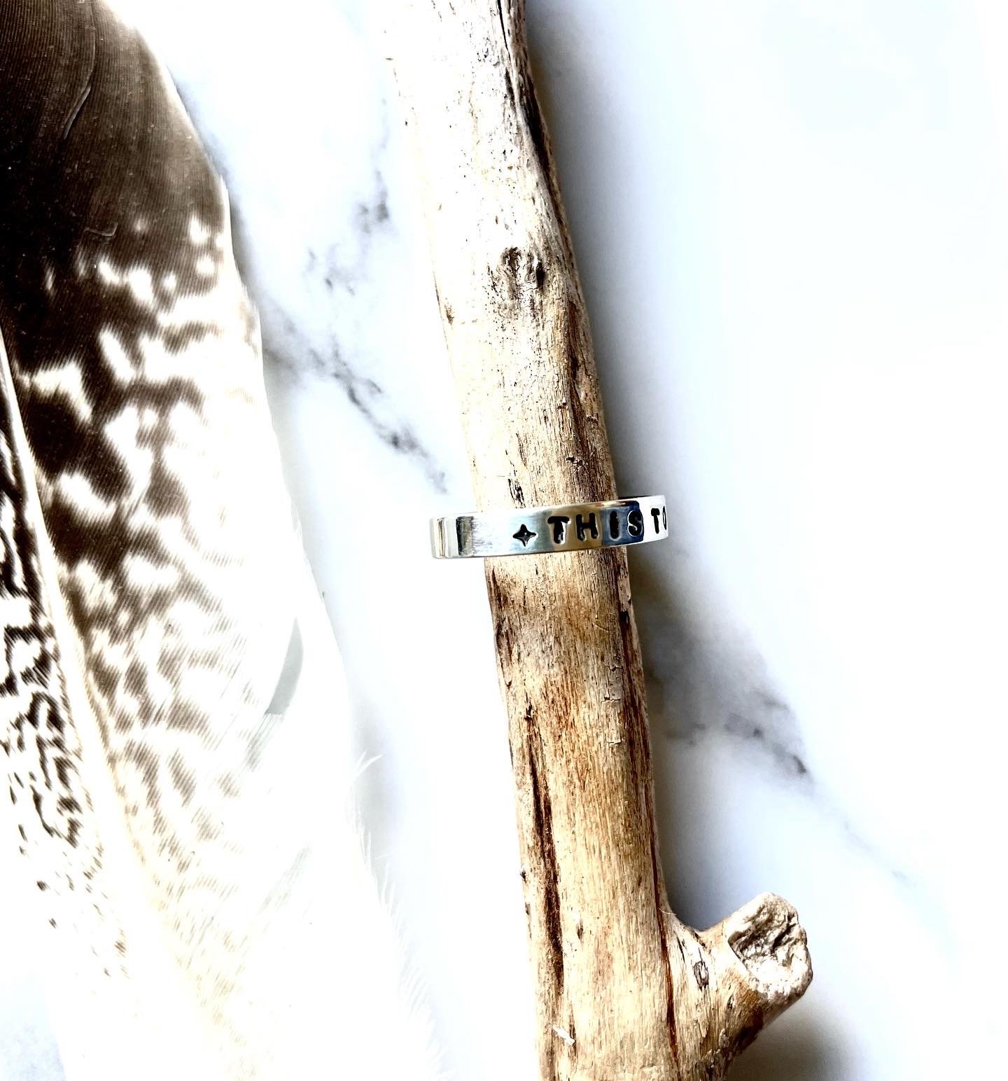 Image of Handmade This Too Shall Pass Sterling Silver Stacking Ring 925
