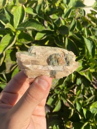 Image 2 of Green Apatite on Calcite