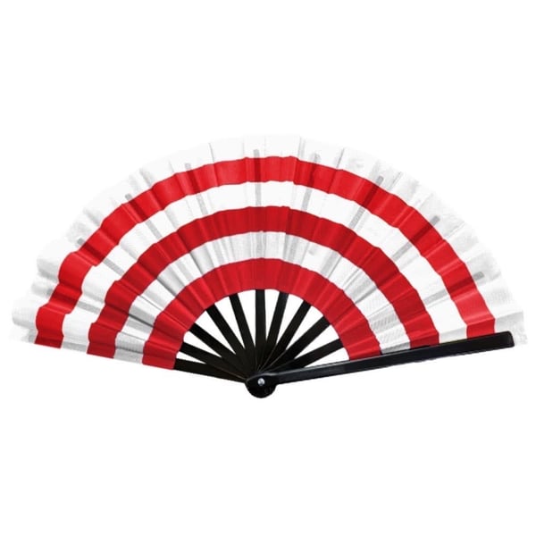 Image of Oversized line Dance  Fan ( Red&White)