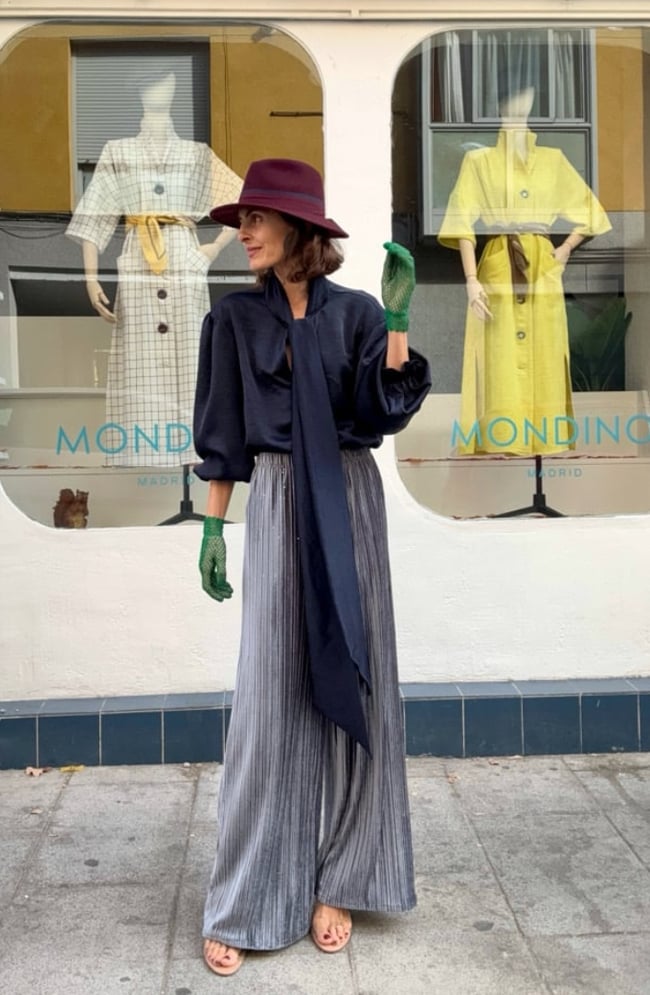 MIDNIGHT BLUE BOW BLOUSE