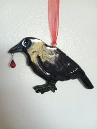 Image 3 of Crow Wall Hanging Red Jewel