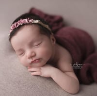 Image 5 of fond + wrap + headband taupe marbré