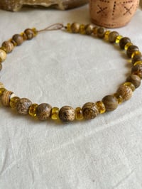 Image 2 of necklace with amber and picture jasper beads