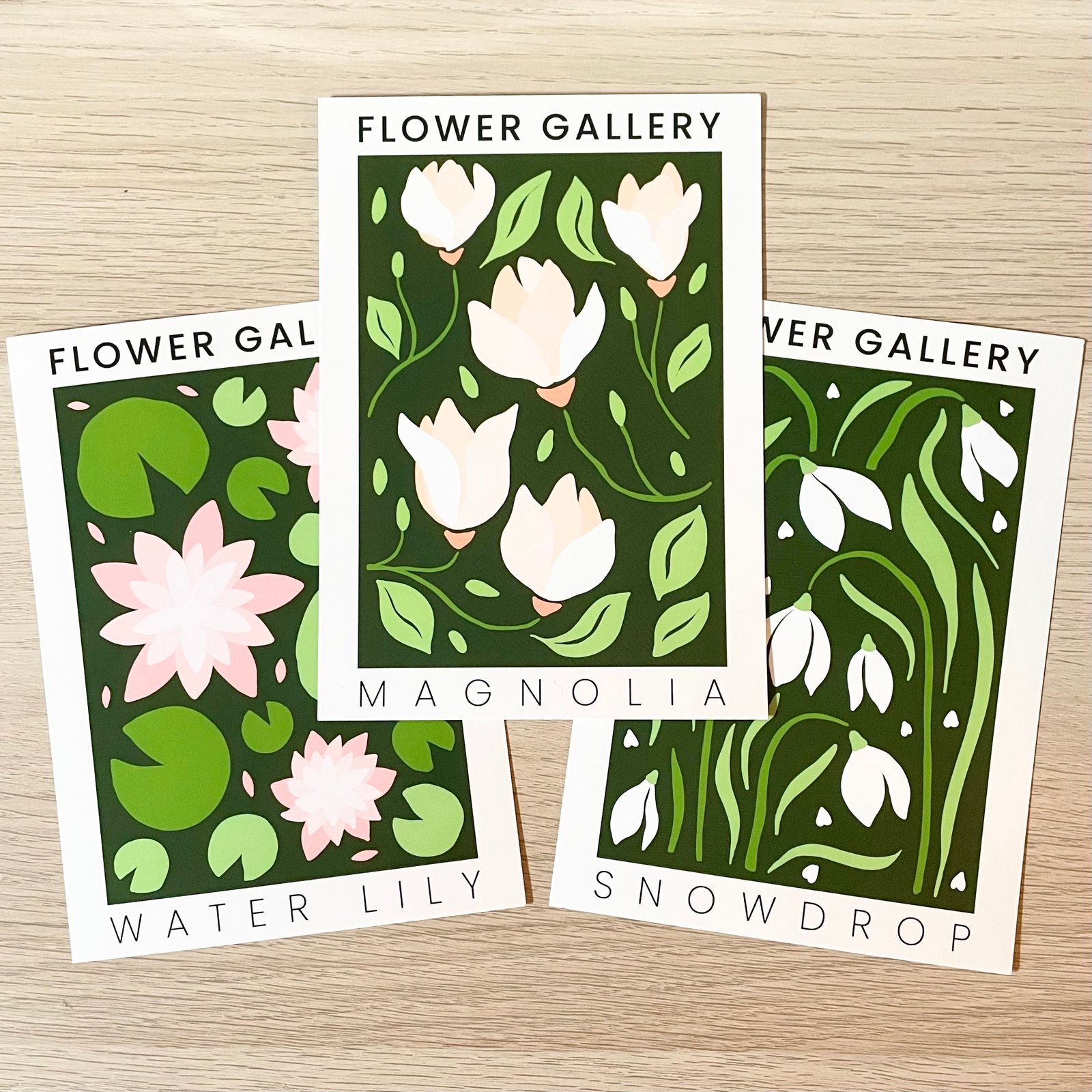 Large Floral Postcards Dark Background Art Prints Glossy Paper 5