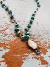 Lone Mountain turquoise necklace with pearl pendant