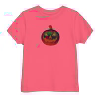 Image 10 of Toddler Jersey T-shirt - Jack O Lantern Retro Orange Glow