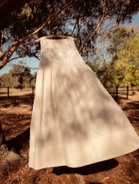 Image 5 of Linen and Lace Midi Dress Large Aus 14-16