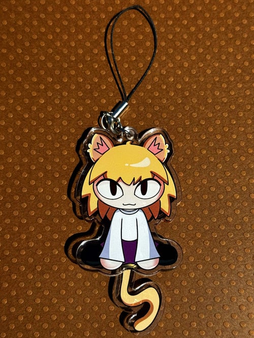 Image of Neco Arc tail wagging acrylic keychain