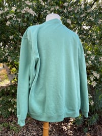 Image 2 of Vintage Teal Snap Front Sweatshirt  Large or X-Large 