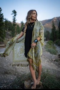 Image 3 of Crushin' On You Velvet Kimono- Olive