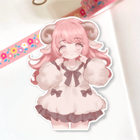 Sheep Girl Matte Vinyl Sticker