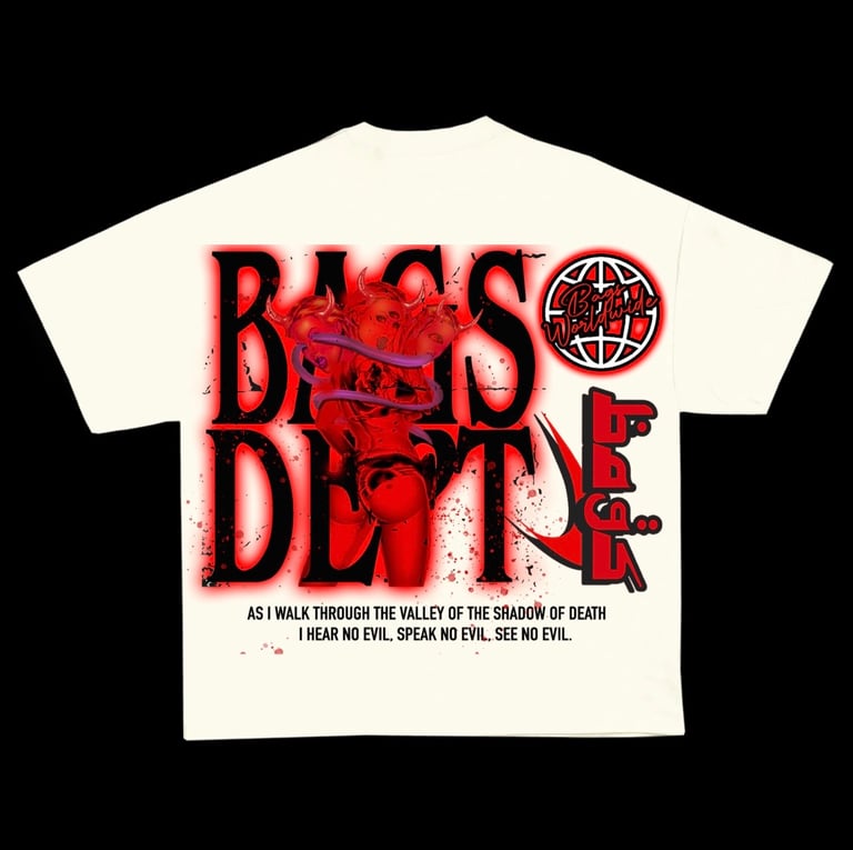 Dead Faces 1.0 Shadow of Death Tee White (Back and front logo)  Image 2